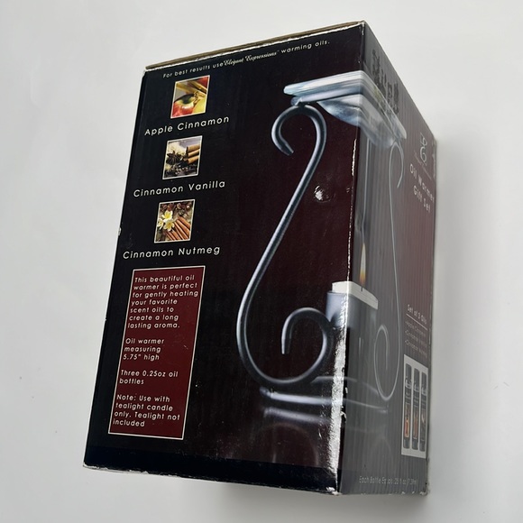 NWOT Elegant Expressions Oil Warmer Gift Set w/ 3 Scented Oils All Year Round - Picture 5 of 7